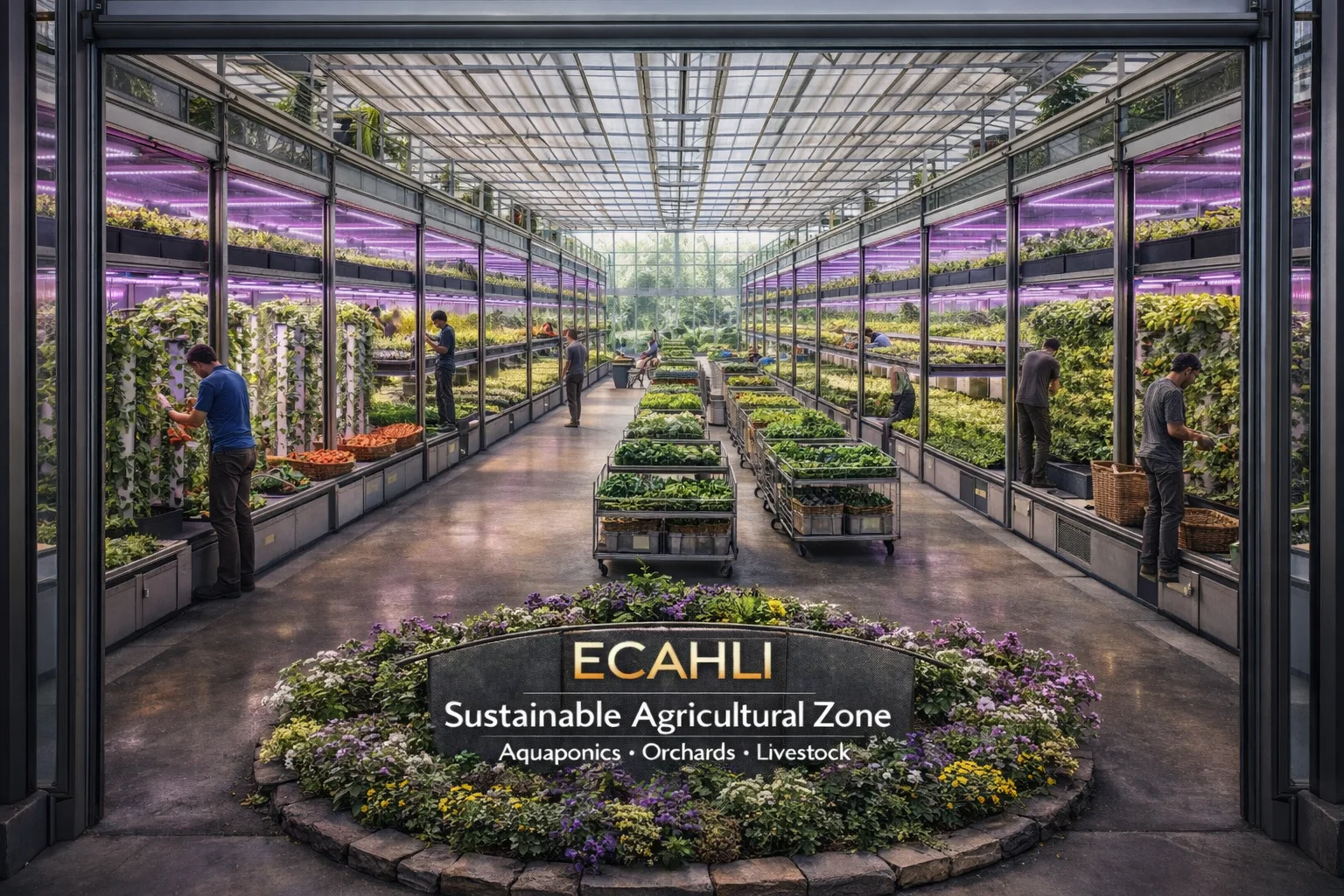 ECAHLI Brazil greenhouse entrance, agriculture zone