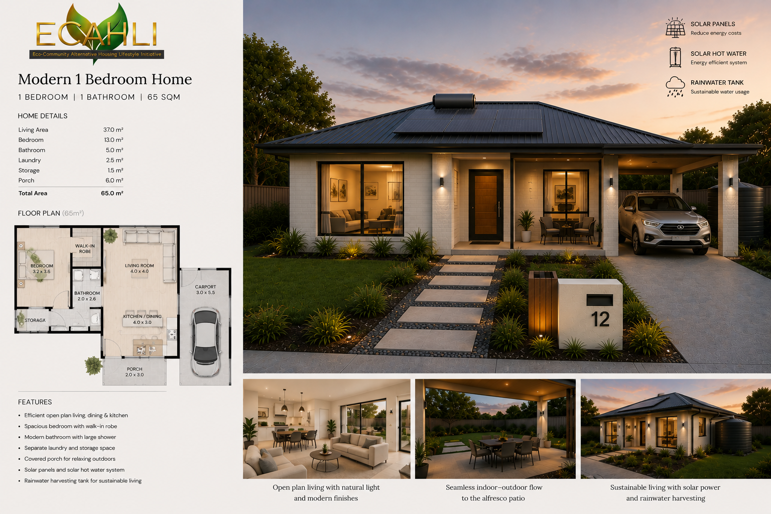 ECAHLI Kisumu — 1-bedroom home, full exterior view