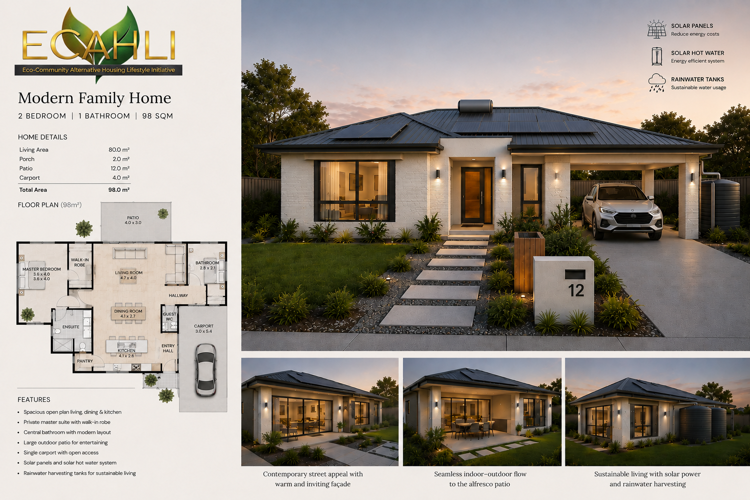 ECAHLI Kisumu — 2-bedroom home, full exterior view