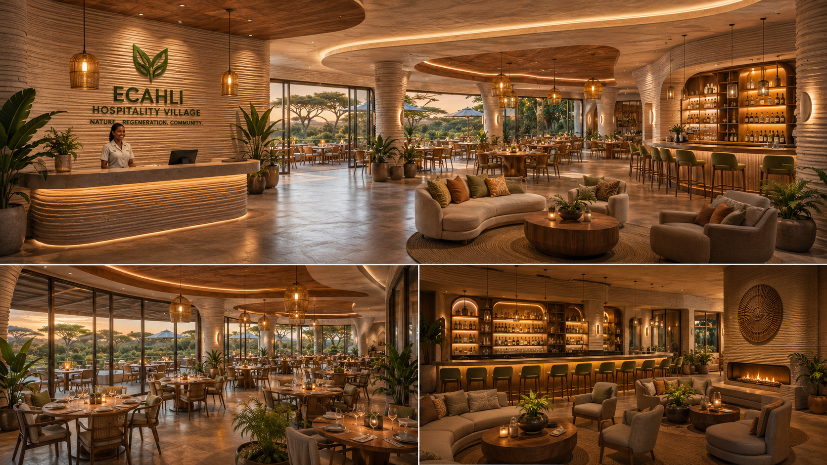 ECAHLI Kisumu — hotel reception, restaurant and bar interior