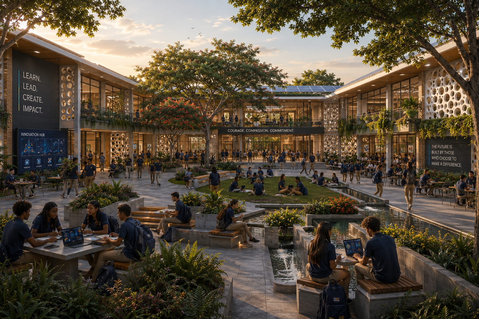 ECAHLI High School courtyard