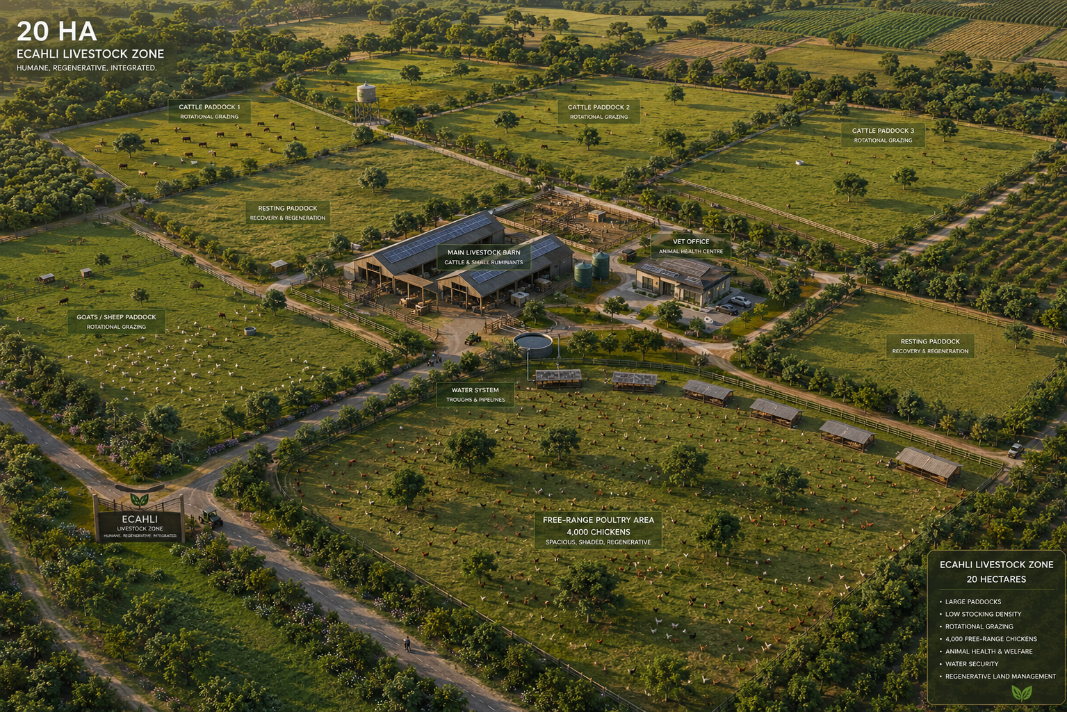 ECAHLI Kisumu — livestock zone with cattle management