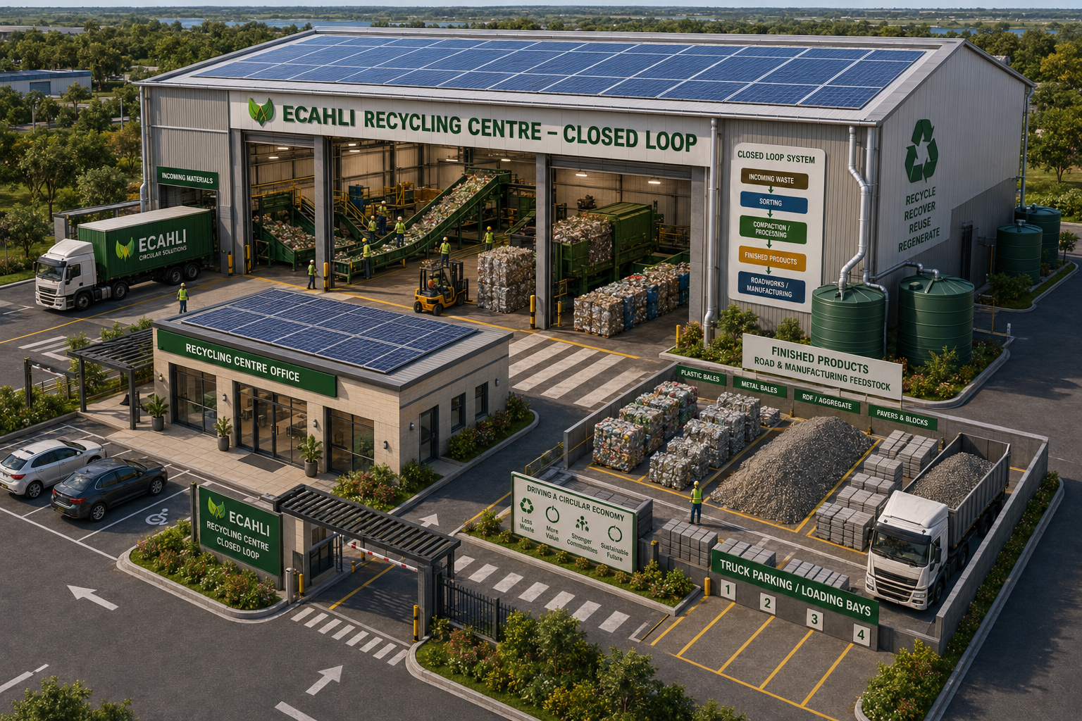 ECAHLI Kisumu — plastic recycling centre and closed-loop processing