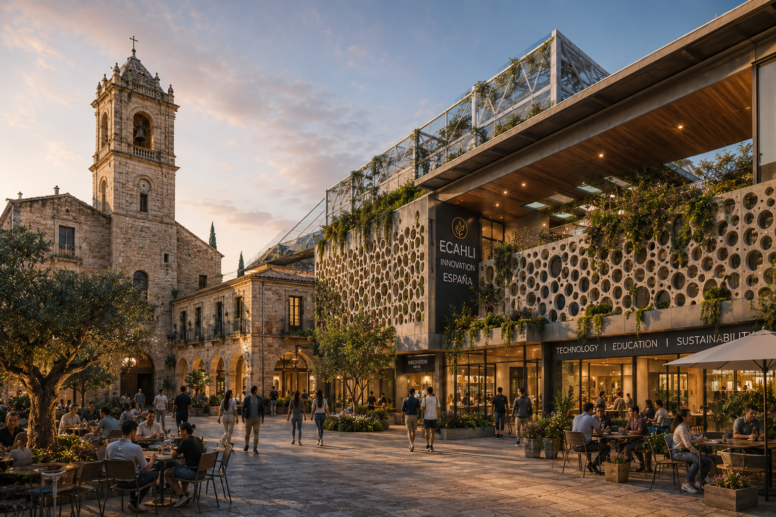 ECAHLI Spain plaza community life