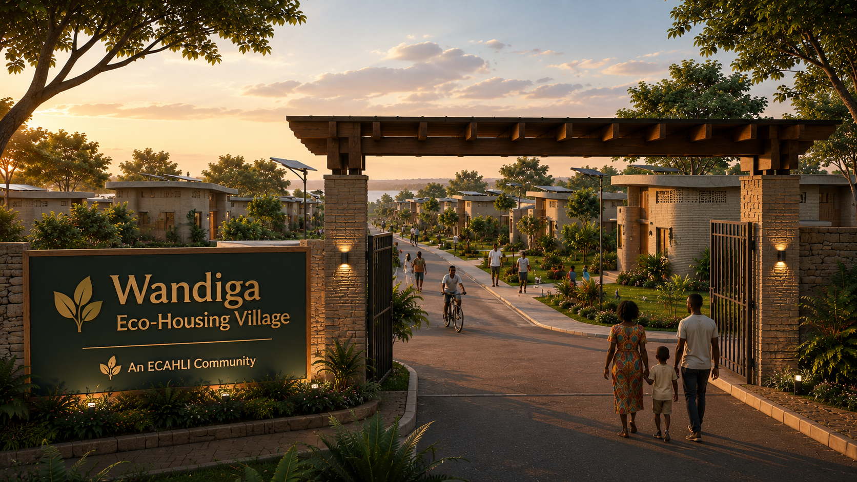 Wandiga Eco-Housing Village — entrance and gate, ECAHLI Kisumu