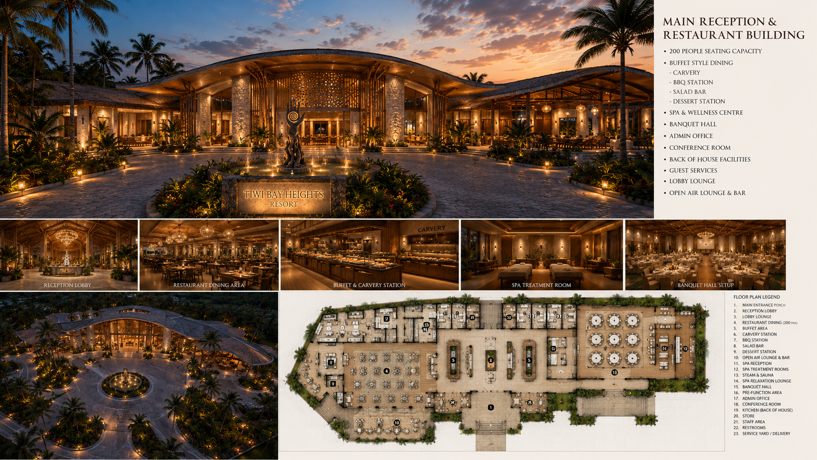 ECAHLI Tiwi Bay Heights — Hotel Reception, Restaurant & Spa