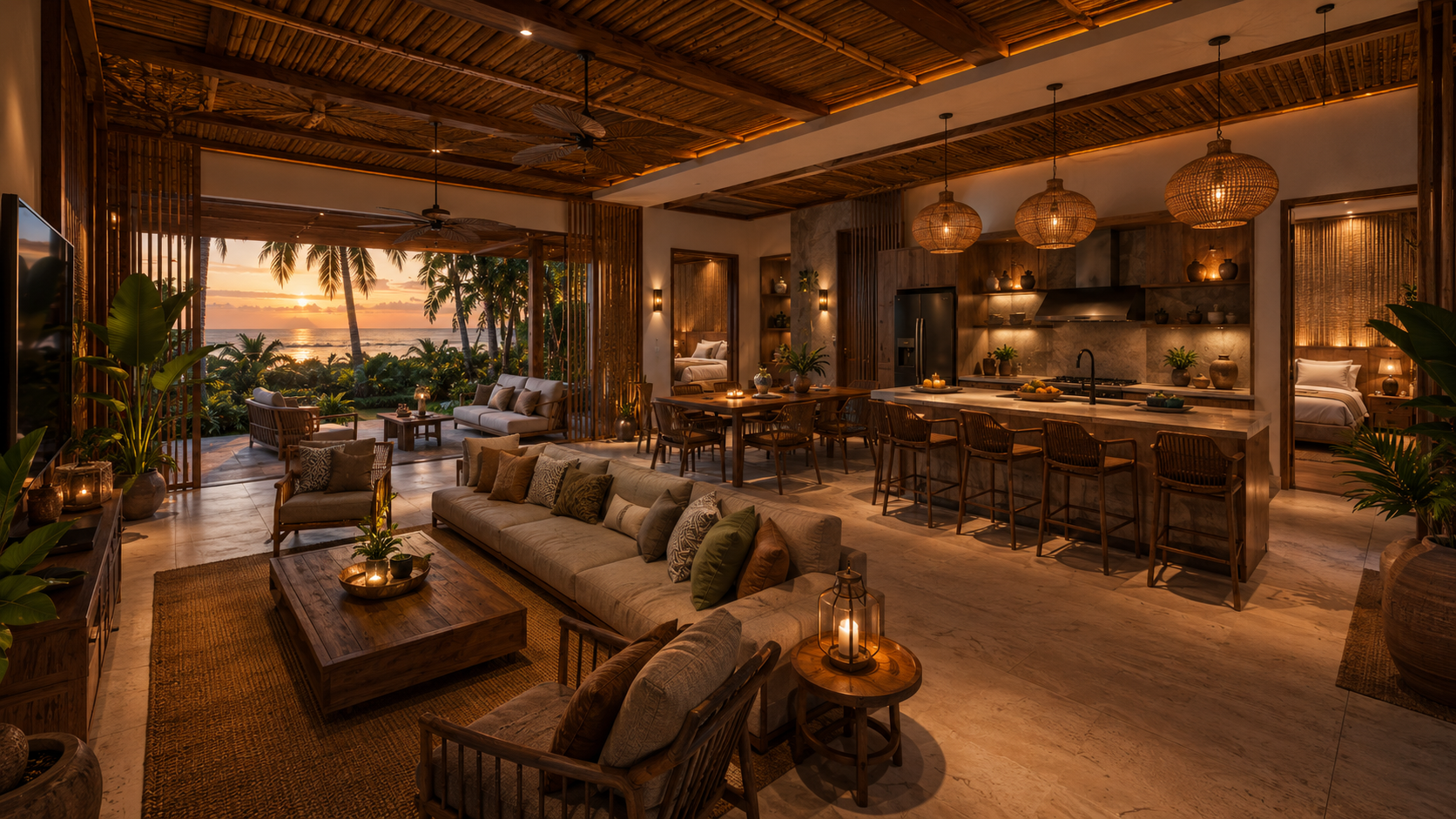 2-bedroom beachfront home
