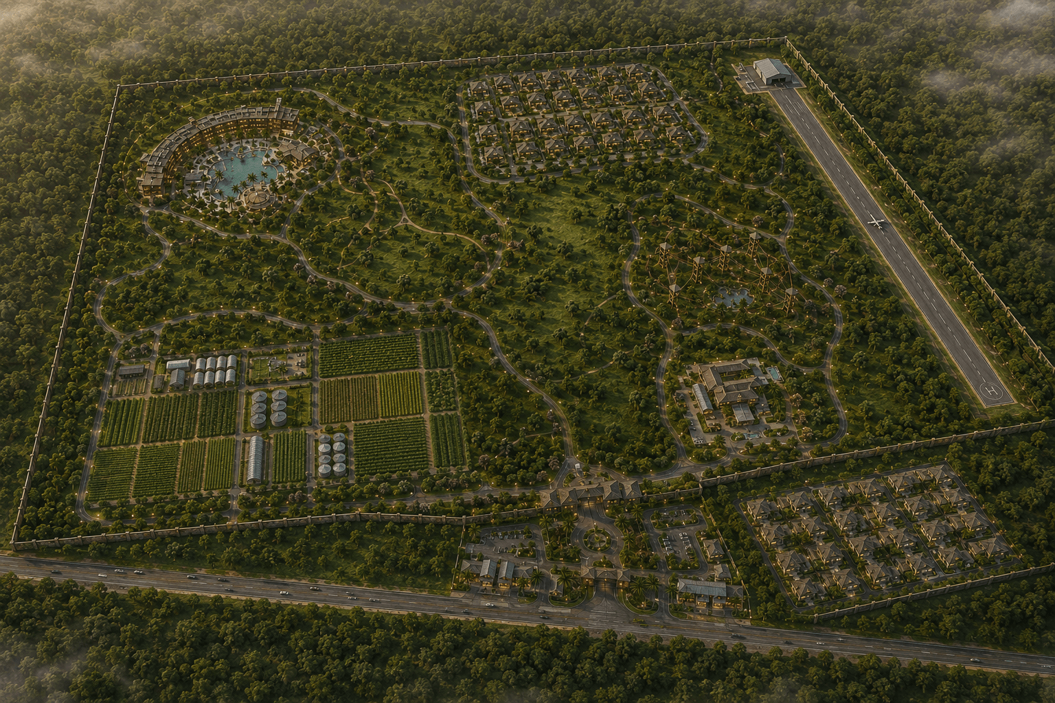 Tsavo Eco Reserve aerial view, Kenya